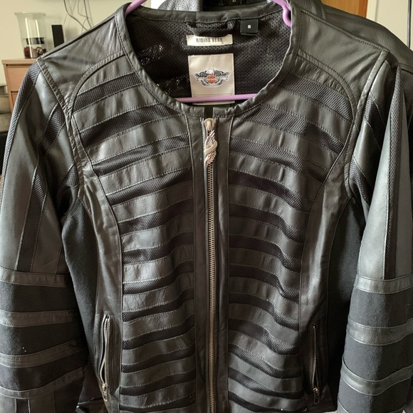 Black Harley Davidson leather/mesh jacket